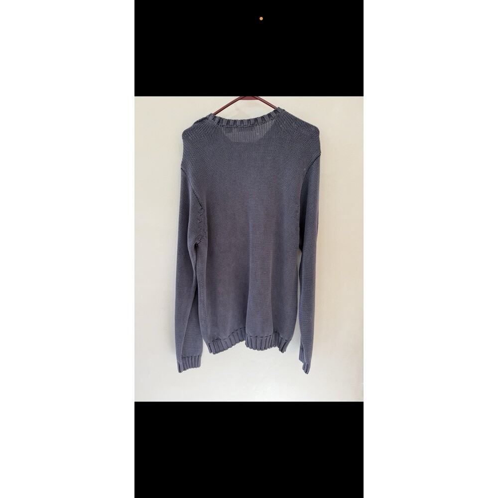 Vintage 90's IZOD Sweater Mens Medium M Faded Blue Vtg Long Sleeve Crew Neck - Picture 2 of 3